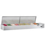 Coldline CTP80SS 80" Refrigerated Countertop Salad Bar, Stainless Steel Topping Rail, 9 Pans - Image 2
