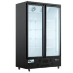 Coldline D2-B 49" Two Glass Door Merchandiser Freezer with LED Lighting, Black