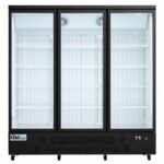 Coldline D3-B 74" Three Glass Door Merchandiser Freezer with LED Lighting, Black - Image 4