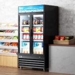 Coldline D48-B 48" Two Glass Door Merchandiser Freezer with LED Lighting, Black