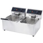Cookline DF15-2-220 22" Dual Tank 30 lb. Electric Countertop Deep Fryer, 220v - Image 2