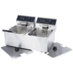 Cookline DF15-2-220 22" Dual Tank 30 lb. Electric Countertop Deep Fryer, 220v - Image 3