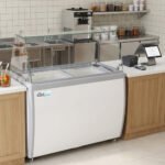 Coldline DP-360-FSG 50" 8-Tub Ice Cream Dipping Cabinet Freezer with Sneeze Guard