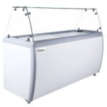 Coldline DP-560-FSG 71'' 12-Tub Ice Cream Dipping Cabinet Freezer with Sneeze Guard - Image 2