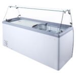 Coldline DP-560-FSG 71'' 12-Tub Ice Cream Dipping Cabinet Freezer with Sneeze Guard - Image 3