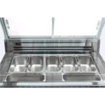 Marchia GIC-7-ST 42" 7-Pan Flat Glass White Gelato Ice Cream Dipping Cabinet Display Freezer - Image 3