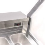 Marchia GIC-10-ST 56" 10-Pan Flat Glass White Gelato Ice Cream Dipping Cabinet Display Freezer - Image 5
