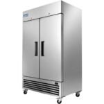 Evercool E-2FE 54" Solid Door Commercial Reach-In Freezer - Stainless Steel - Image 4