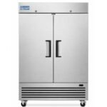 Evercool E-2FE 54" Solid Door Commercial Reach-In Freezer - Stainless Steel - Image 2