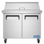 Evercool EMP36 36" Mega Top Refrigerated Sandwich Prep Table with Cutting Board and 15 Food Pans - Image 2