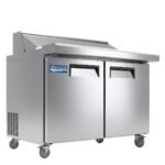Evercool EMP48 48" Mega Top Refrigerated Sandwich Prep Table with Cutting Board and 18 Food Pans - Image 4