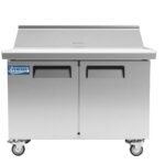 Evercool EMP48 48" Mega Top Refrigerated Sandwich Prep Table with Cutting Board and 18 Food Pans - Image 2