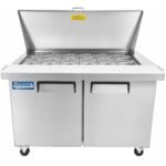 Evercool EMP48 48" Mega Top Refrigerated Sandwich Prep Table with Cutting Board and 18 Food Pans - Image 5