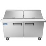 Evercool EMP60 60" Mega Top Refrigerated Sandwich Prep Table with Cutting Board and 24 Food Pans - Image 2