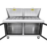 Evercool EMP60 60" Mega Top Refrigerated Sandwich Prep Table with Cutting Board and 24 Food Pans - Image 4