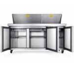 Evercool EMP72 72" Mega Top Refrigerated Sandwich Prep Table with Cutting Board and 30 Food Pans - Image 4