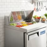Evercool ESP27 27" Refrigerated Sandwich Prep Table with Cutting Board and 8 Food Pans