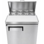 Evercool ESP27 27" Refrigerated Sandwich Prep Table with Cutting Board and 8 Food Pans - Image 3