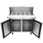 Evercool ESP36 36" Refrigerated Sandwich Prep Table with Cutting Board and 10 Food Pans - Image 4