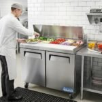 Evercool ESP36 36" Refrigerated Sandwich Prep Table with Cutting Board and 10 Food Pans