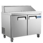 Evercool ESP48 48" Refrigerated Sandwich Prep Table with Cutting Board and 12 Food Pans - Image 3