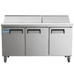 Evercool ESP72 72" Refrigerated Sandwich Prep Table with Cutting Board and 18 Food Pans - Image 2