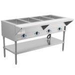 Prepline 60" Four Well Electric Hot Food Steam Table with Undershelf - 110V - Image 2