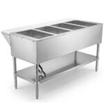 Prepline 60" Four Well Electric Hot Food Steam Table with Undershelf - 110V - Image 4