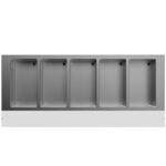 Prepline 74" Five Pan Sealed Well Electric Hot Food Steam Table with Sneeze Guard and Enclosed Base - 208/240V, 3750W - Image 4