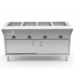Prepline 60" Four Pan Sealed Well Electric Hot Food Steam Table with Enclosed Base and Sliding Doors - 110V - Image 4