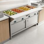 Prepline 60" Four Well Electric Hot Food Steam Table with Enclosed Base and Sliding Doors - 110V