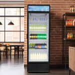 Coldline G12E-B 24" Single Glass Door Merchandiser Refrigerator with LED lighting, Black, 12 Cu. Ft. - Image 2