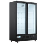 Coldline G2-B 49" Two Glass Door Merchandiser Refrigerator with LED Lighting, Black - Image 3