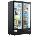 Coldline G2-B 49" Two Glass Door Merchandiser Refrigerator with LED Lighting, Black