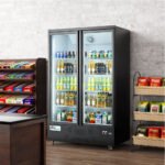 Coldline G2-B 49" Two Glass Door Merchandiser Refrigerator with LED Lighting, Black - Image 2