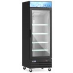 Coldline G28-B 28" Single Glass Swing Door Merchandiser Refrigerator - Black - Image 2