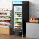 Coldline G28-B 28" Single Glass Swing Door Merchandiser Refrigerator - Black