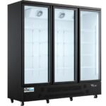 Coldline G3-B 74" Three Glass Door Merchandiser Refrigerator with LED Lighting, Black - Image 2
