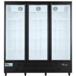 Coldline G3-B 74" Three Glass Door Merchandiser Refrigerator with LED Lighting, Black - Image 3