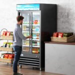 Coldline G40S-B 40" Two Glass Sliding Door Merchandiser Refrigerator with LED Lighting - Black