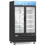 Coldline D48-B 48" Two Glass Door Merchandiser Freezer with LED Lighting, Black - Image 2