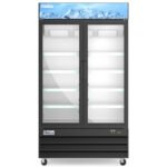 Coldline D48-B 48" Two Glass Door Merchandiser Freezer with LED Lighting, Black - Image 3