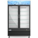 Coldline G53-B 53" Double Glass Swing Door Merchandiser Refrigerator with LED Lighting - Black - Image 3