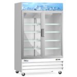 Coldline G53-W 53" Double Glass Swing Door Merchandiser Refrigerator with LED Lighting - White - Image 2