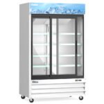 Coldline G53S-W 53" Double Glass Sliding Door Merchandiser Refrigerator with LED Lighting, White - Image 3