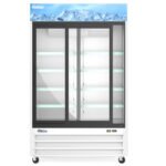 Coldline G53S-W 53" Double Glass Sliding Door Merchandiser Refrigerator with LED Lighting, White - Image 4