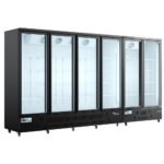 Coldline G6-B 148" Six Glass Door Merchandiser Refrigerator with LED Lighting, Black - Image 3
