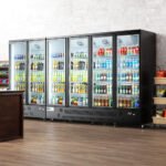 Coldline G6-B 148" Six Glass Door Merchandiser Refrigerator with LED Lighting, Black - Image 2