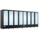 Coldline D8-B 197" Eight Glass Door Merchandiser Freezer with LED Lighting, Black - Image 3