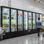 Coldline G8-B 197" Eight Glass Door Merchandiser Refrigerator with LED Lighting, Black